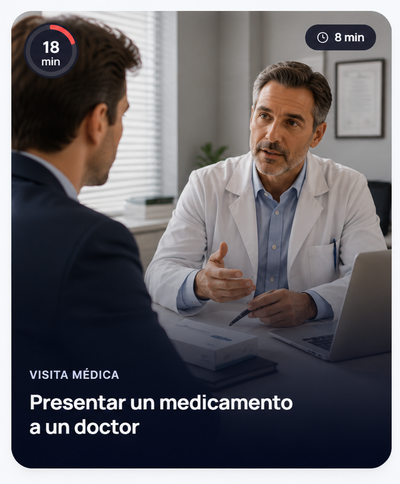 Visita médica: presentar un medicamento a un doctor